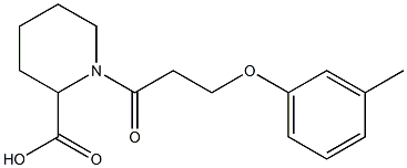 1-[3-(3-methylphenoxy)propanoyl]piperidine-2-carboxylic acid Struktur