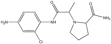 1-{1-[(4-amino-2-chlorophenyl)carbamoyl]ethyl}pyrrolidine-2-carboxamide Struktur