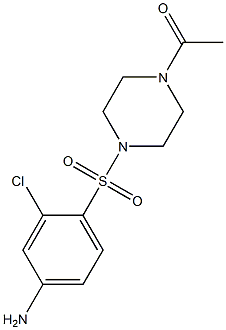 1-{4-[(4-amino-2-chlorobenzene)sulfonyl]piperazin-1-yl}ethan-1-one Struktur