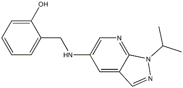 2-({[1-(propan-2-yl)-1H-pyrazolo[3,4-b]pyridin-5-yl]amino}methyl)phenol Struktur