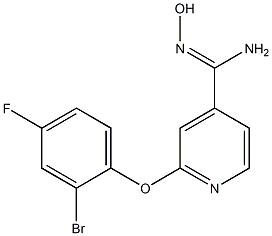 2-(2-bromo-4-fluorophenoxy)-N'-hydroxypyridine-4-carboximidamide Struktur