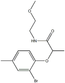 2-(2-bromo-4-methylphenoxy)-N-(2-methoxyethyl)propanamide Struktur