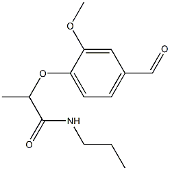 2-(4-formyl-2-methoxyphenoxy)-N-propylpropanamide Struktur