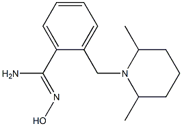 2-[(2,6-dimethylpiperidin-1-yl)methyl]-N'-hydroxybenzenecarboximidamide Struktur