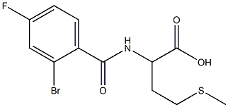 2-[(2-bromo-4-fluorobenzoyl)amino]-4-(methylthio)butanoic acid Struktur