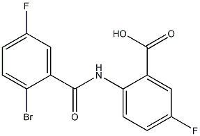 2-[(2-bromo-5-fluorobenzene)amido]-5-fluorobenzoic acid Struktur