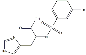 2-[(3-bromobenzene)sulfonamido]-3-(1H-imidazol-4-yl)propanoic acid Struktur