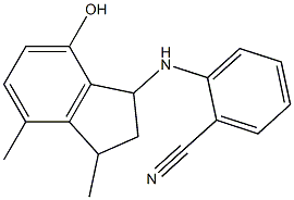 2-[(7-hydroxy-3,4-dimethyl-2,3-dihydro-1H-inden-1-yl)amino]benzonitrile Struktur