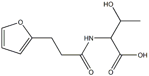 2-[3-(furan-2-yl)propanamido]-3-hydroxybutanoic acid Struktur