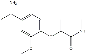 2-[4-(1-aminoethyl)-2-methoxyphenoxy]-N-methylpropanamide Struktur