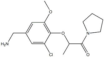 2-[4-(aminomethyl)-2-chloro-6-methoxyphenoxy]-1-(pyrrolidin-1-yl)propan-1-one Struktur