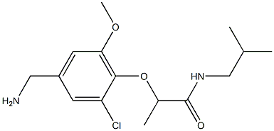 2-[4-(aminomethyl)-2-chloro-6-methoxyphenoxy]-N-(2-methylpropyl)propanamide Struktur