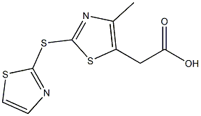 2-[4-methyl-2-(1,3-thiazol-2-ylsulfanyl)-1,3-thiazol-5-yl]acetic acid Struktur