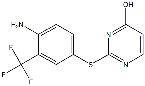 2-{[4-amino-3-(trifluoromethyl)phenyl]sulfanyl}pyrimidin-4-ol Struktur