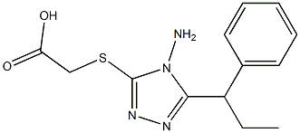 2-{[4-amino-5-(1-phenylpropyl)-4H-1,2,4-triazol-3-yl]sulfanyl}acetic acid Struktur