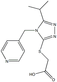 2-{[5-(propan-2-yl)-4-(pyridin-4-ylmethyl)-4H-1,2,4-triazol-3-yl]sulfanyl}acetic acid Struktur