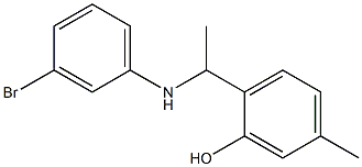 2-{1-[(3-bromophenyl)amino]ethyl}-5-methylphenol Struktur