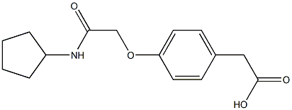 2-{4-[(cyclopentylcarbamoyl)methoxy]phenyl}acetic acid Struktur