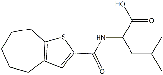 2-{4H,5H,6H,7H,8H-cyclohepta[b]thiophen-2-ylformamido}-4-methylpentanoic acid Struktur