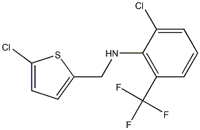 2-chloro-N-[(5-chlorothiophen-2-yl)methyl]-6-(trifluoromethyl)aniline Struktur