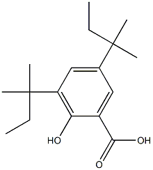 2-hydroxy-3,5-bis(2-methylbutan-2-yl)benzoic acid Struktur