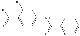 2-hydroxy-4-[(pyridin-2-ylcarbonyl)amino]benzoic acid Struktur