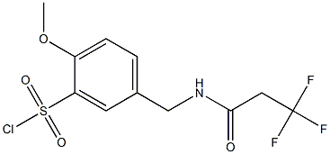 2-methoxy-5-[(3,3,3-trifluoropropanamido)methyl]benzene-1-sulfonyl chloride Struktur