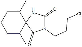 3-(3-chloropropyl)-6,10-dimethyl-1,3-diazaspiro[4.5]decane-2,4-dione Struktur