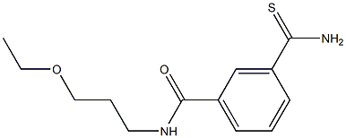 3-(aminocarbonothioyl)-N-(3-ethoxypropyl)benzamide Struktur