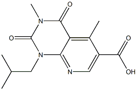 3,5-dimethyl-1-(2-methylpropyl)-2,4-dioxo-1H,2H,3H,4H-pyrido[2,3-d]pyrimidine-6-carboxylic acid Struktur