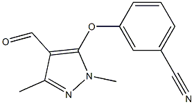 3-[(4-formyl-1,3-dimethyl-1H-pyrazol-5-yl)oxy]benzonitrile Struktur