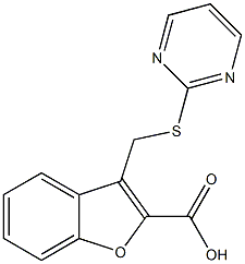 3-[(pyrimidin-2-ylsulfanyl)methyl]-1-benzofuran-2-carboxylic acid Struktur