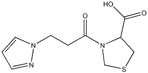 3-[3-(1H-pyrazol-1-yl)propanoyl]-1,3-thiazolidine-4-carboxylic acid Struktur