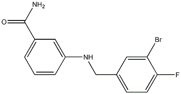 3-{[(3-bromo-4-fluorophenyl)methyl]amino}benzamide Struktur