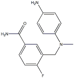 3-{[(4-aminophenyl)(methyl)amino]methyl}-4-fluorobenzamide Struktur