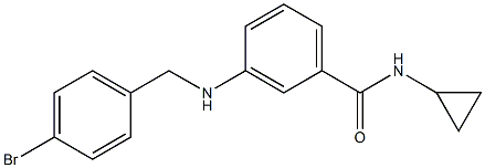 3-{[(4-bromophenyl)methyl]amino}-N-cyclopropylbenzamide Struktur