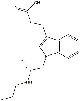 3-{1-[(propylcarbamoyl)methyl]-1H-indol-3-yl}propanoic acid Struktur