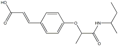 3-{4-[1-(butan-2-ylcarbamoyl)ethoxy]phenyl}prop-2-enoic acid Struktur