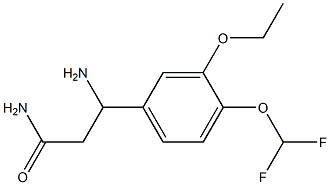 3-amino-3-[4-(difluoromethoxy)-3-ethoxyphenyl]propanamide Struktur