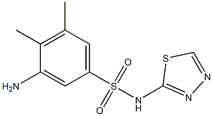 3-amino-4,5-dimethyl-N-(1,3,4-thiadiazol-2-yl)benzene-1-sulfonamide Struktur