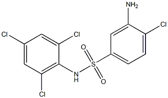 3-amino-4-chloro-N-(2,4,6-trichlorophenyl)benzene-1-sulfonamide Struktur