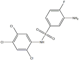 3-amino-4-fluoro-N-(2,4,5-trichlorophenyl)benzene-1-sulfonamide Struktur