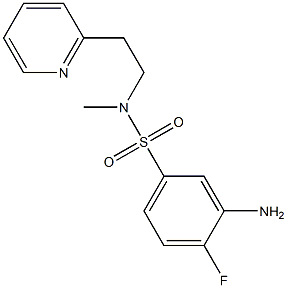 3-amino-4-fluoro-N-methyl-N-[2-(pyridin-2-yl)ethyl]benzene-1-sulfonamide Struktur