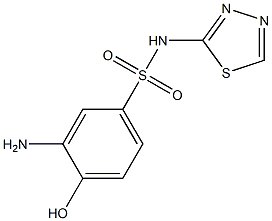 3-amino-4-hydroxy-N-(1,3,4-thiadiazol-2-yl)benzene-1-sulfonamide Struktur