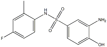 3-amino-N-(4-fluoro-2-methylphenyl)-4-hydroxybenzene-1-sulfonamide Struktur