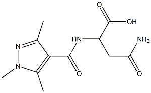 3-carbamoyl-2-[(1,3,5-trimethyl-1H-pyrazol-4-yl)formamido]propanoic acid Struktur