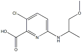 3-chloro-6-[(1-methoxypropan-2-yl)amino]pyridine-2-carboxylic acid Struktur