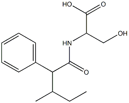 3-hydroxy-2-(3-methyl-2-phenylpentanamido)propanoic acid Struktur