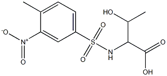 3-hydroxy-2-[(4-methyl-3-nitrobenzene)sulfonamido]butanoic acid Struktur