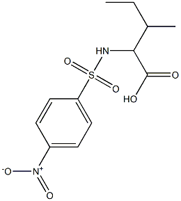 3-methyl-2-[(4-nitrobenzene)sulfonamido]pentanoic acid Struktur